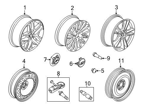 2019 Ford Police Responder Hybrid Wheels & Trim Diagram 4 - Thumbnail