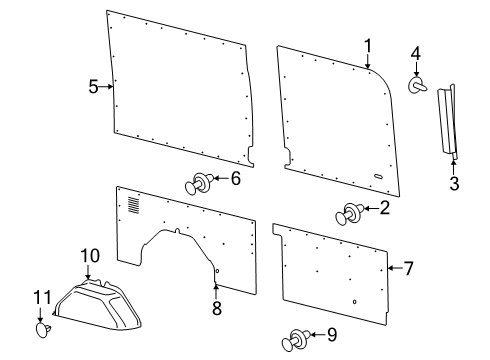 2025 Ford Transit-250 Interior Trim - Side Panel Diagram 14 - Thumbnail