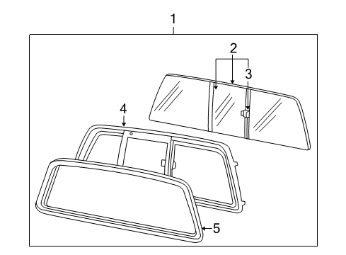 2008 Ford F-250 Super Duty Glass & Hardware - Back Glass Diagram