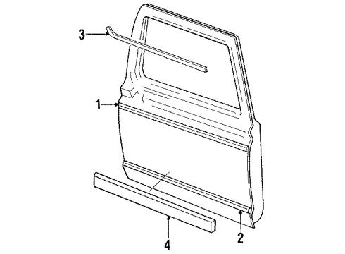 1988 Ford Bronco II Exterior Trim - Door Diagram