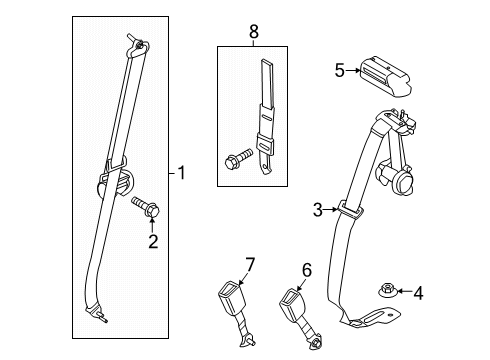2024 Ford F-150 Seat Belt - Body Diagram 8 - Thumbnail