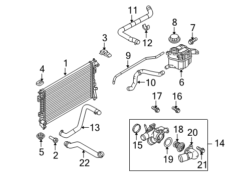 2012 Ford Taurus Radiator & Components Diagram