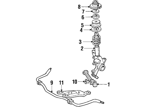1984 Ford EXP Front Suspension Components Diagram
