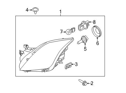 2011 Mercury Milan Headlamp Components Diagram