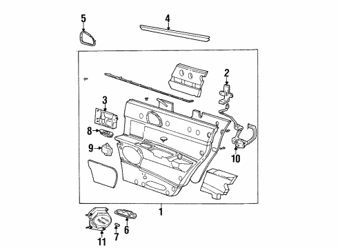 1997 Lincoln Continental Interior Trim - Rear Door Diagram
