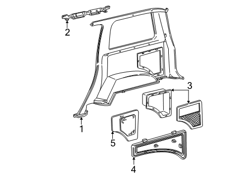 1998 Ford Explorer Interior Trim - Quarter Panels Diagram
