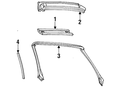 1997 Ford Mustang Weatherstrip Retainer, Passenger Side Diagram for F4ZZ-7602564-A
