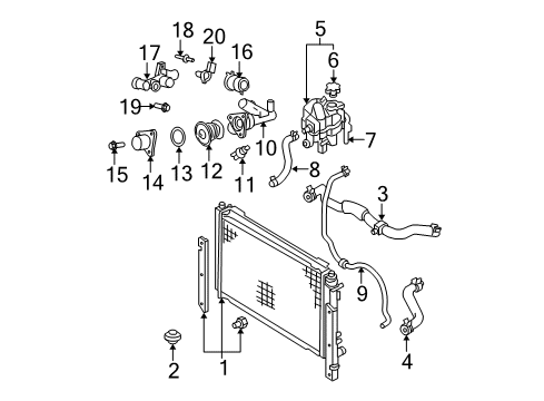 2008 Ford Escape Radiator & Components Diagram 3 - Thumbnail