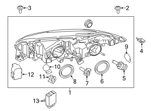 2016 Ford Transit Connect Headlamp Components Diagram