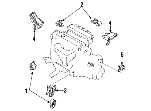 1992 Ford Probe Engine & Trans Mounting Diagram