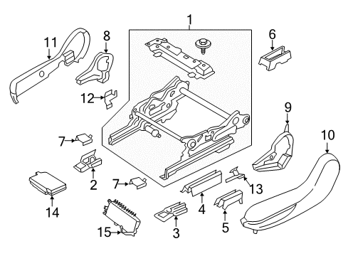 2019 Lincoln Continental Seat Track, Passenger Side Diagram for GD9Z-9661710-A