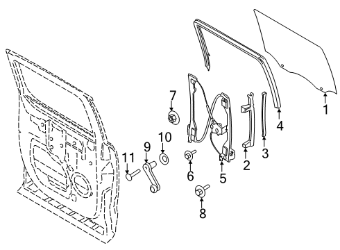 2021 Ford F-350 Super Duty Glass - Door Diagram 2 - Thumbnail