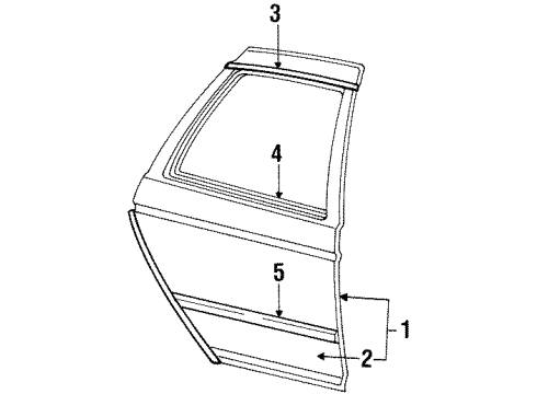 1992 Ford Taurus Door & Components Diagram