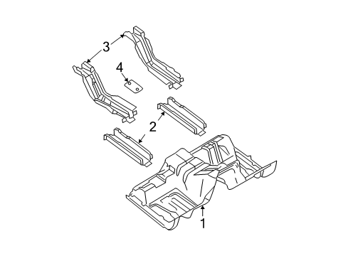 2004 Lincoln Navigator Rear Sidemember, Driver Side Diagram for 2L1Z-78101A15-AA