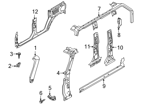 2024 Ford Bronco Hinge Pillar Diagram