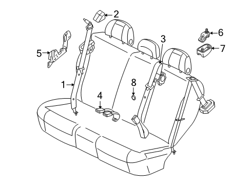 2011 Mercury Mariner Rear Seat Belts Diagram