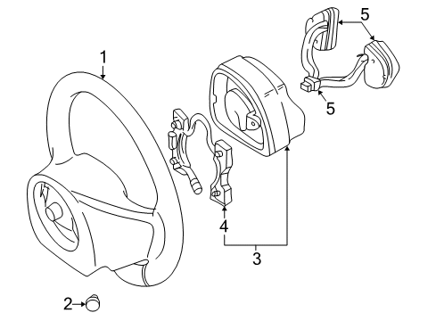 2003 Lincoln Town Car Steering Wheel & Trim Diagram