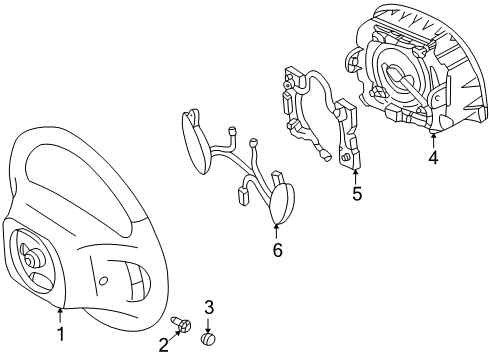 2006 Ford Crown Victoria Steering Wheel & Trim Diagram