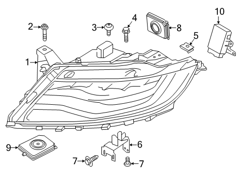 2020 Lincoln Nautilus Control Module, Front Diagram for FG9Z-13C788-K