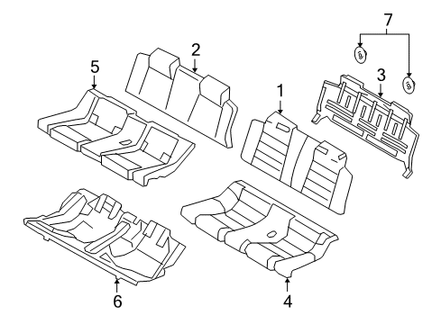 2007 Ford Mustang Rear Seat Components Diagram