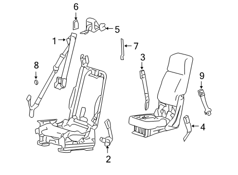 2006 Ford F-150 Front Seat Belts Diagram 2 - Thumbnail