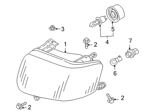 2002 Ford Escape Headlamp Components Diagram