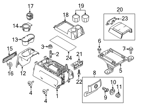 2013 Ford F-150 Top Panel, Charcoal Diagram for BL3Z-1504567-DA