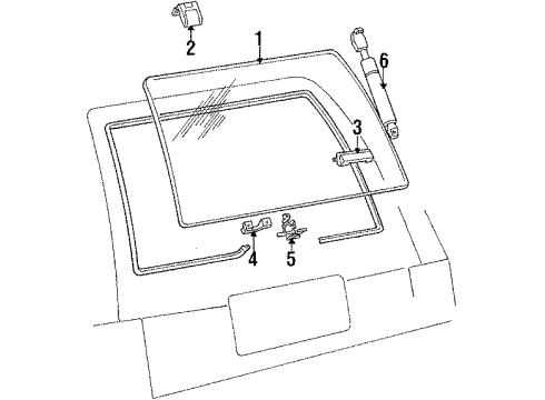 1990 Ford Taurus Glass - Lift Gate Diagram