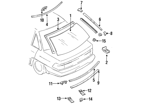 1993 Mercury Tracer Back Glass Diagram for F5CZ-5442006-B