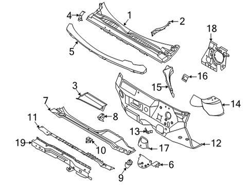 2024 Ford Maverick Cowl Diagram