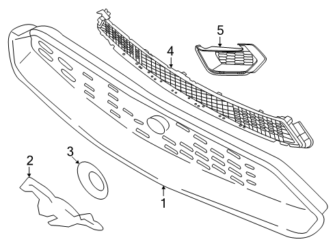 2022 Ford Mustang Grille & Components Diagram