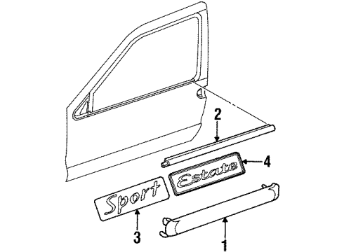 2000 Mercury Villager Exterior Trim - Door Diagram