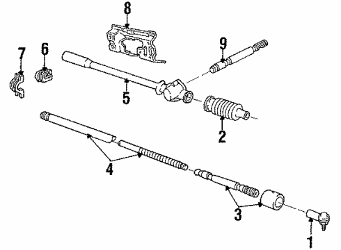 1986 Ford EXP Steering Gear & Linkage Diagram