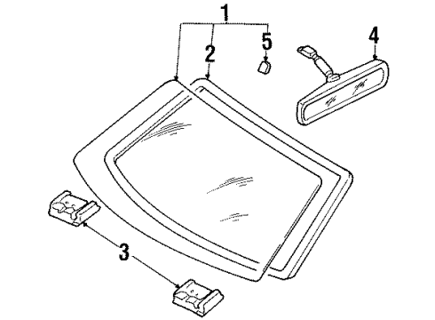 1997 Mercury Tracer Glass - Windshield Diagram