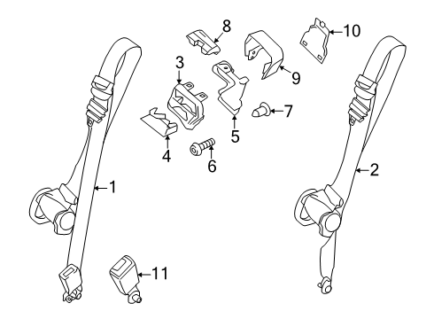 2024 Ford Transit-250 Rear Seat Belts Diagram 3 - Thumbnail