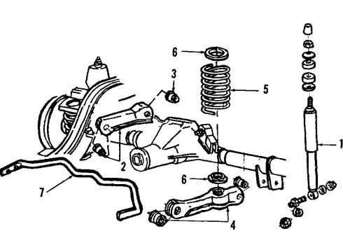 1986 Lincoln Continental Rear Suspension Components Diagram