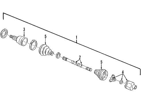 2002 Lincoln Continental Front Axle Shafts & Joints Diagram