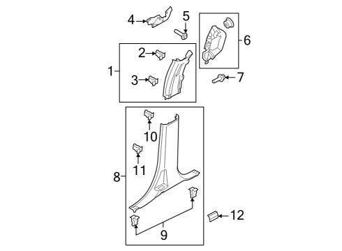 2024 Ford F-150 Lightning Interior Trim - Cab Diagram 2 - Thumbnail