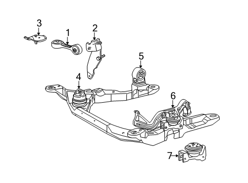 2000 Mercury Sable Engine & Trans Mounting Diagram