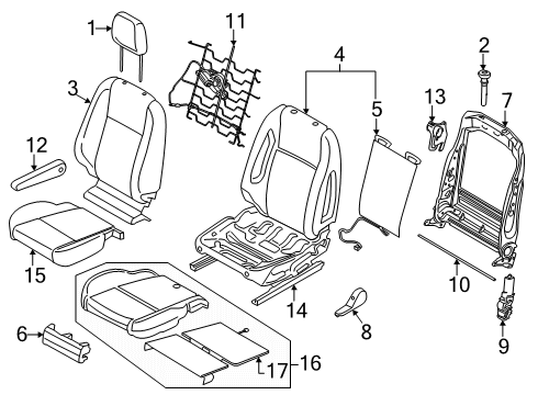 2024 Ford Transit-350 HD Driver Seat Components Diagram