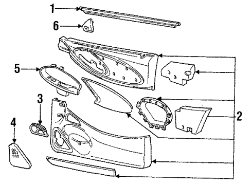 1998 Ford Mustang Interior Trim - Door Diagram
