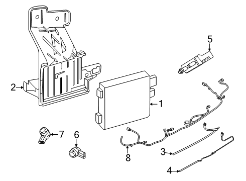 2024 Lincoln Corsair Electrical Components - Rear Bumper Diagram