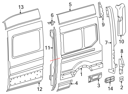 2025 Ford Transit-350 Side Panel & Components Diagram 3 - Thumbnail