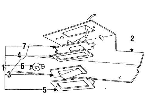 1992 Ford F-250 License Lamps Diagram