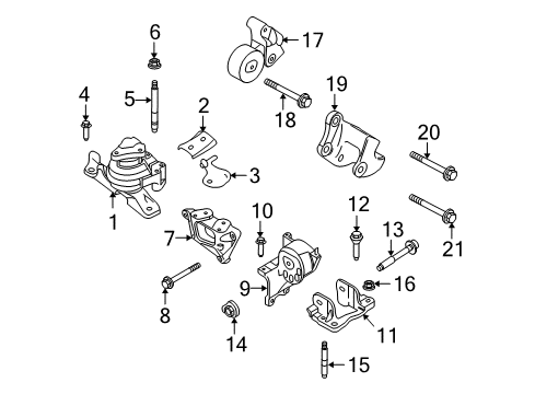 2009 Ford Flex Engine & Trans Mounting Diagram