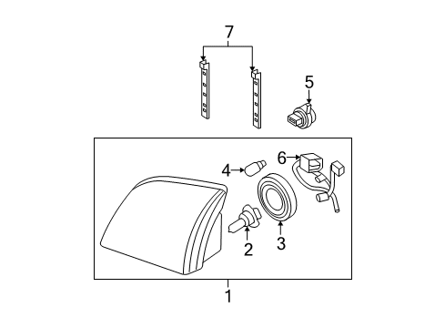2006 Mercury Mountaineer Headlamp Components Diagram