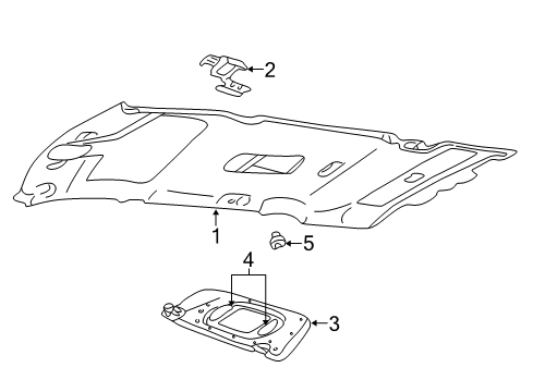 2005 Lincoln Aviator Interior Trim - Roof Diagram