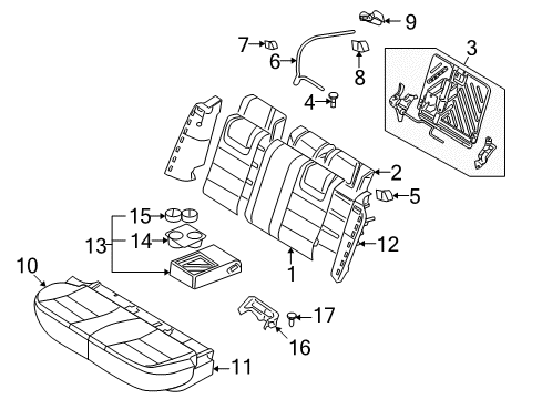 2007 Mercury Milan Rear Seat Components Diagram