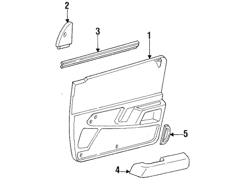 1989 Ford Tempo Interior Trim - Front Door Diagram