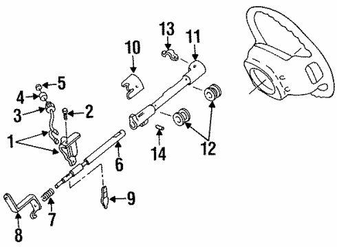 1997 Mercury Mountaineer Gear Shift Control - AT Diagram